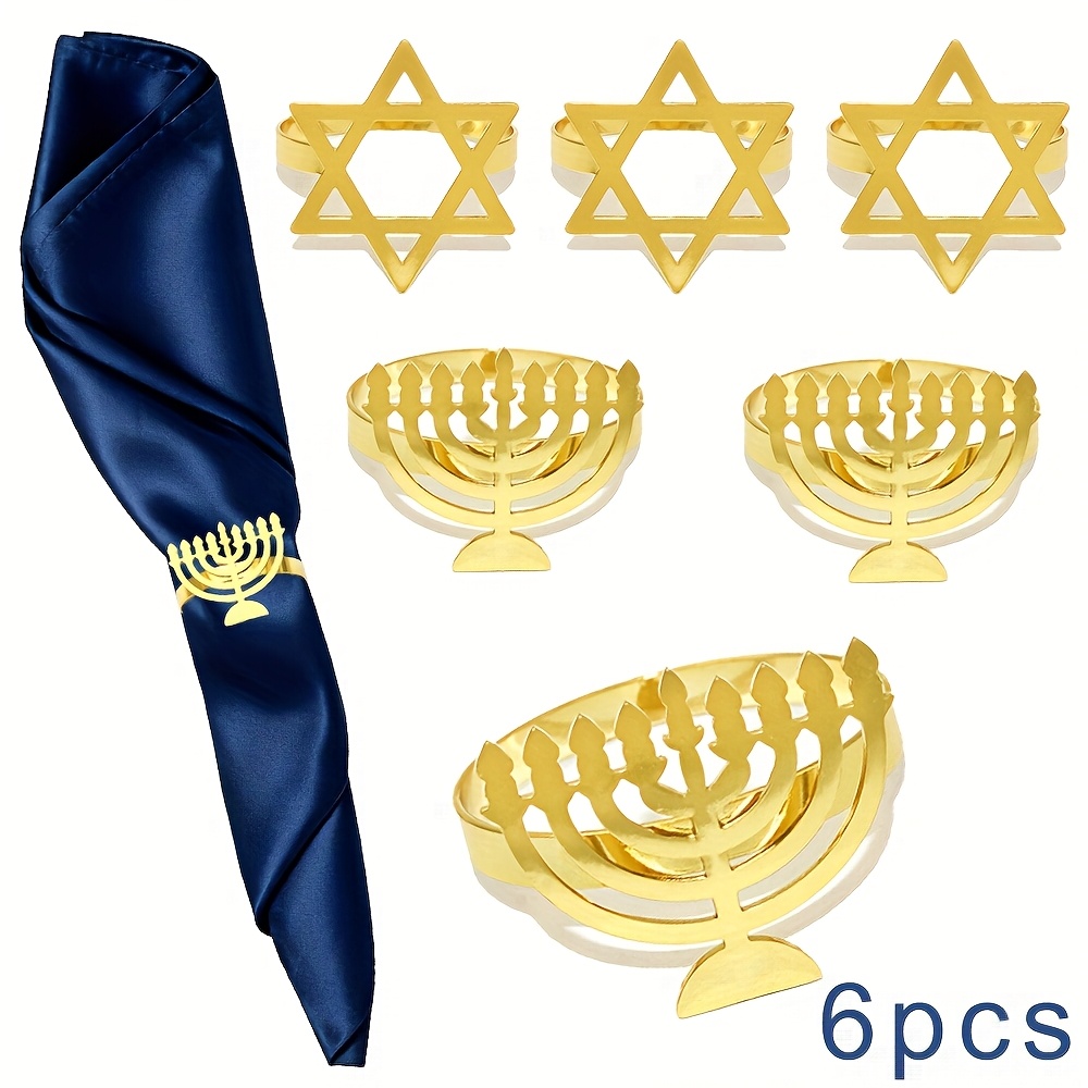 Rings - 6 Buah Cincin Serbet Menorah Hanukkah