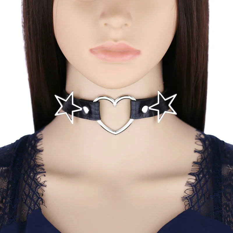 Goth Punk Spike Choker - Decopunk kalung Choker bertatah kerah paku