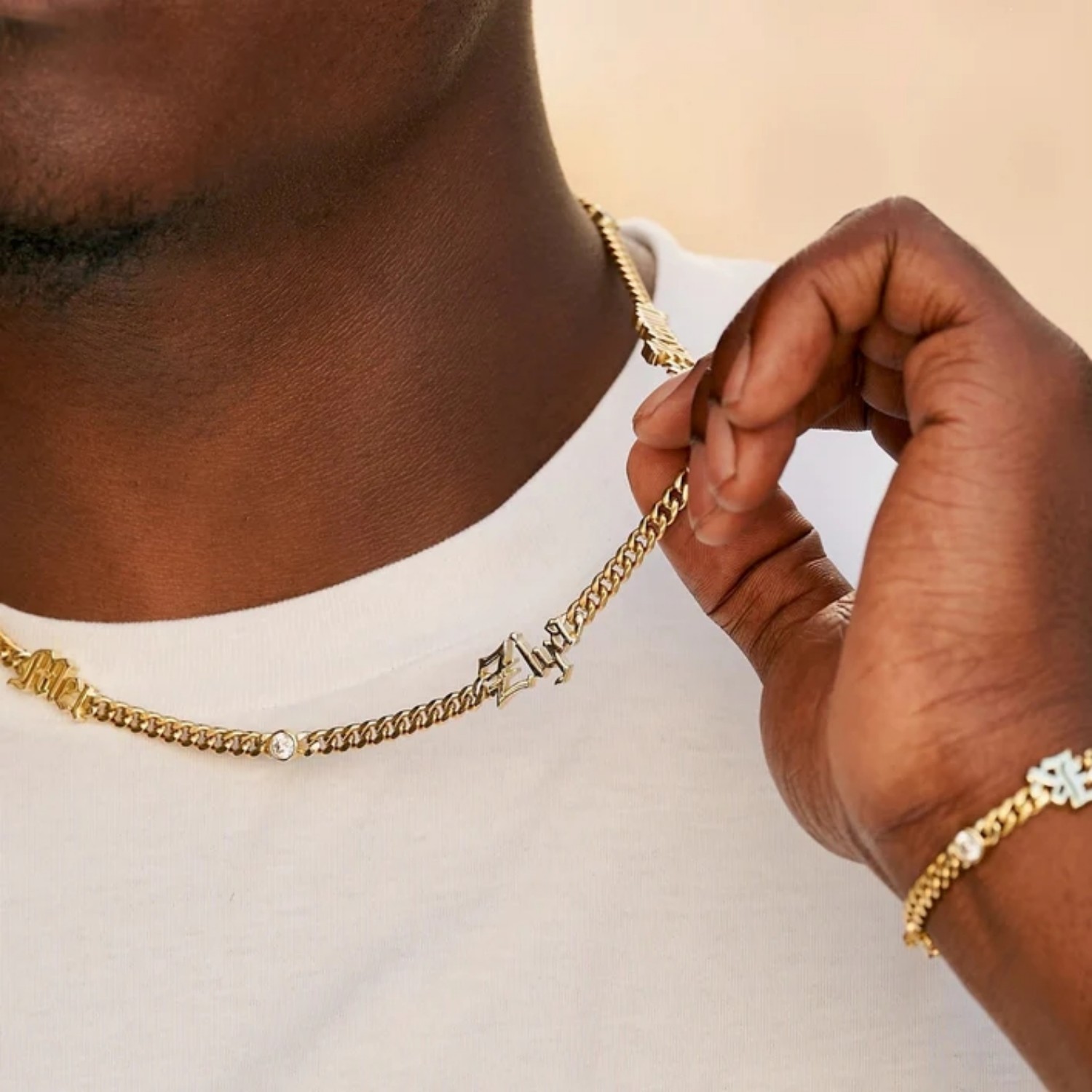 Cuban Link Chain 12Mm - Kalung Nama Kustom Gaya Old English