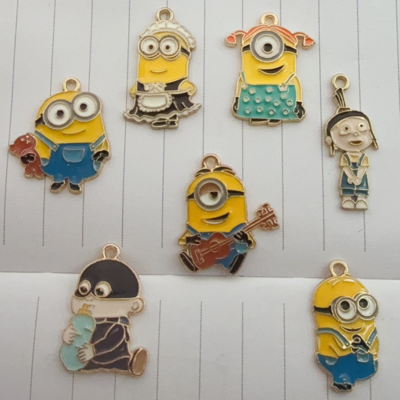 Earrings - 10 buah liontin kartun minyak paduan