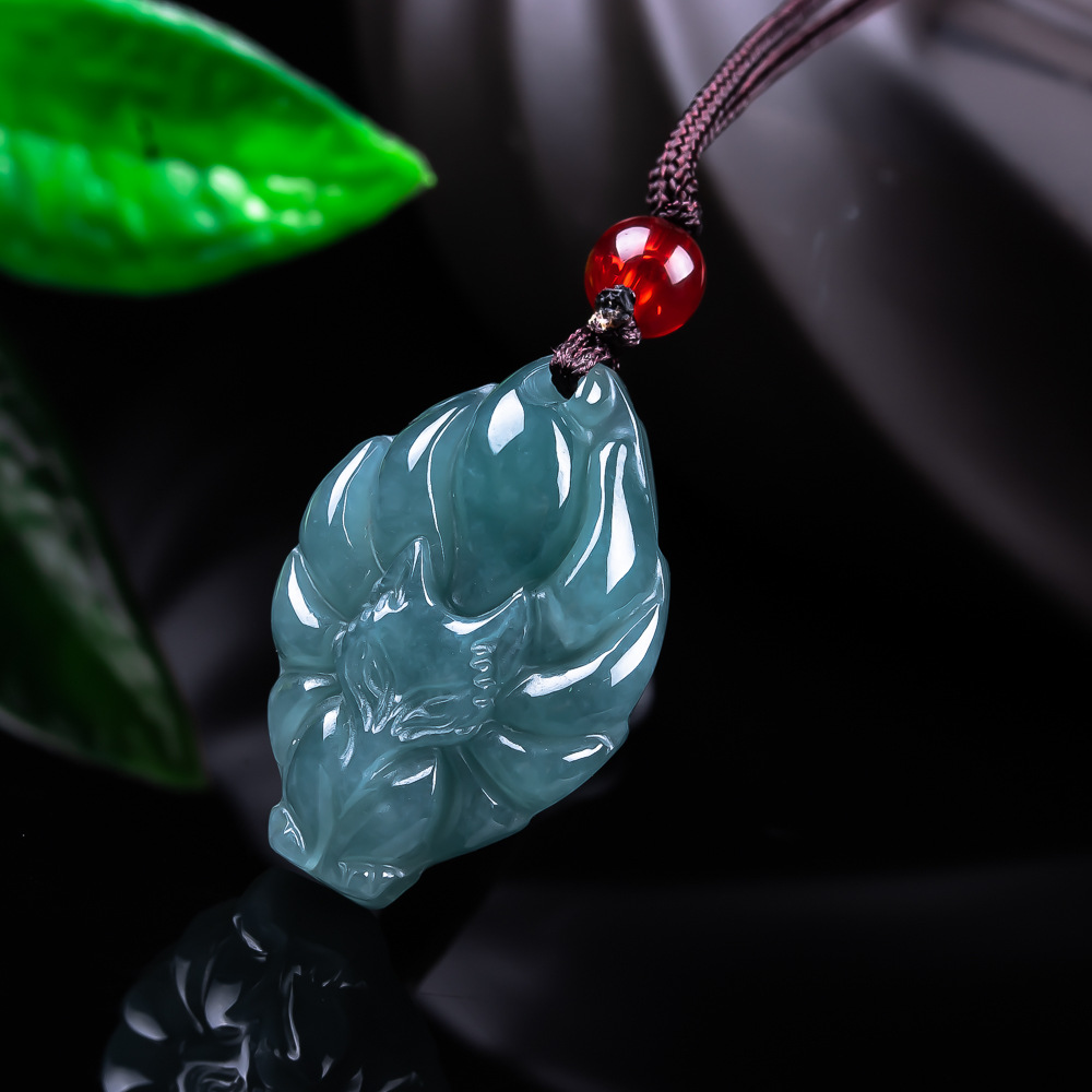 Necklaces - Kalung Liontin Rubah Giok Burma Alami