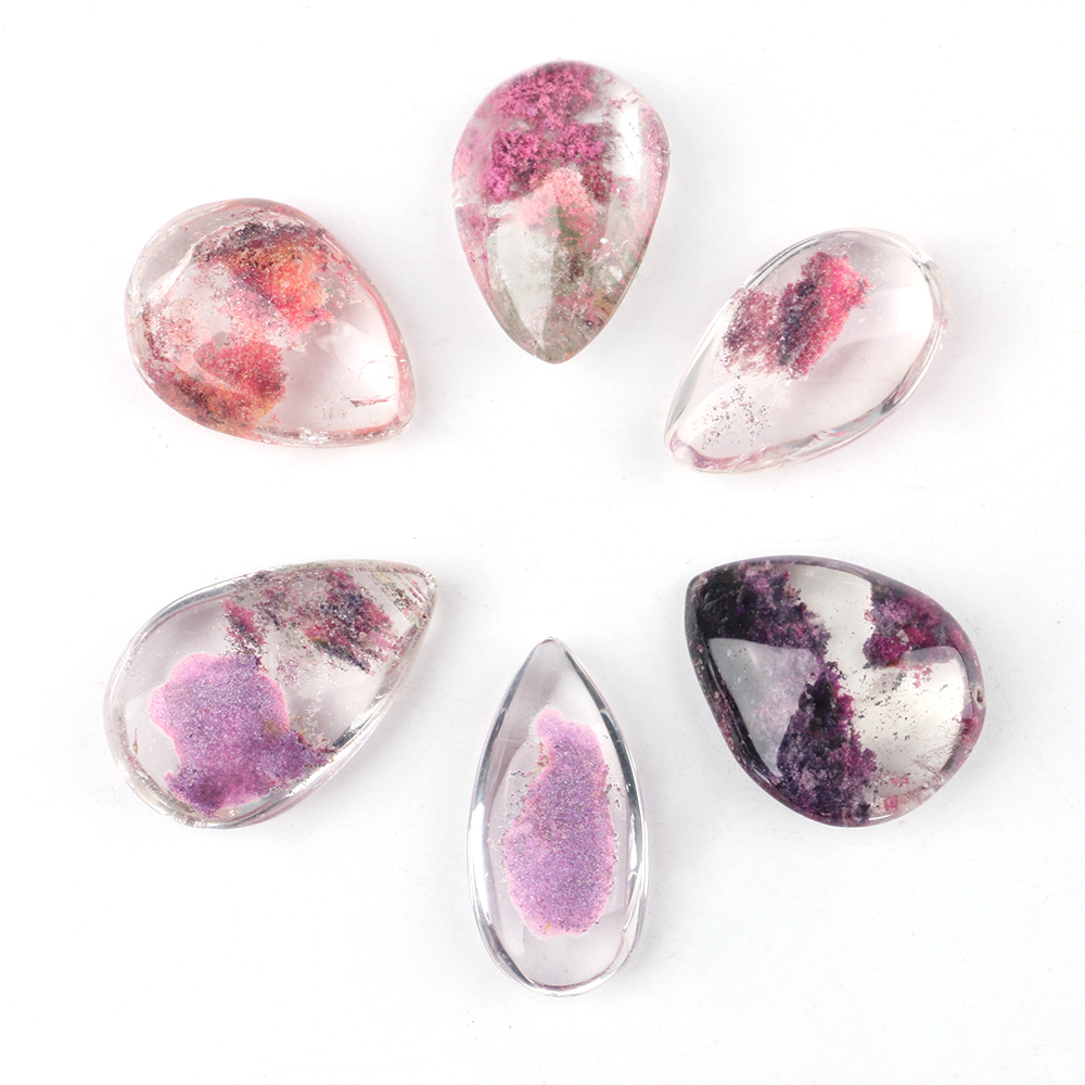 Crystal Pendant Necklace Natural Stone - Manik Kristal Kuarsa Ungu Phantom Ghost