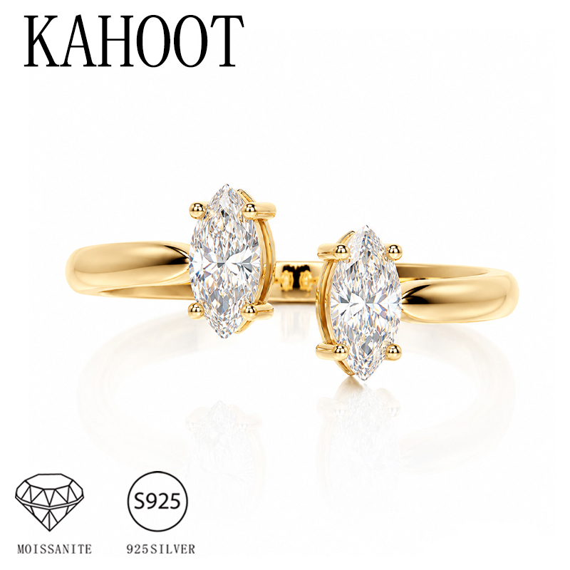 Moissanite Engagement Ring 1 Carat - Cincin Perak Sterling 925 1 Karat
