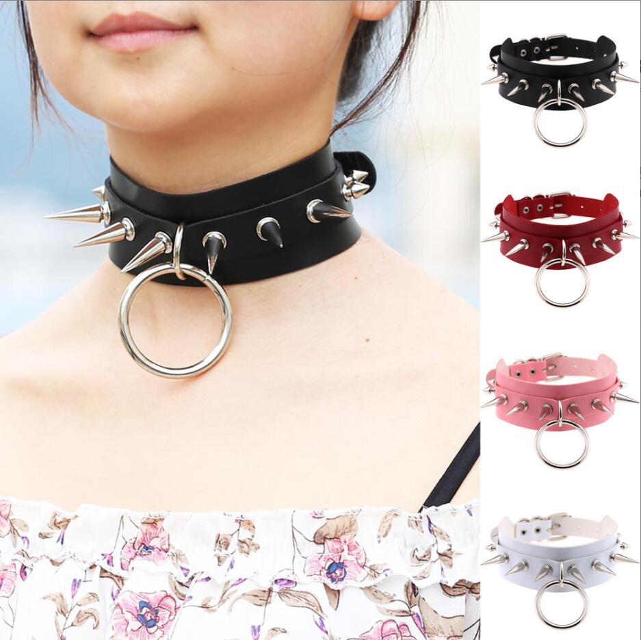 Goth Punk Spike Choker - Kalung panjang kerah Punk paku keling