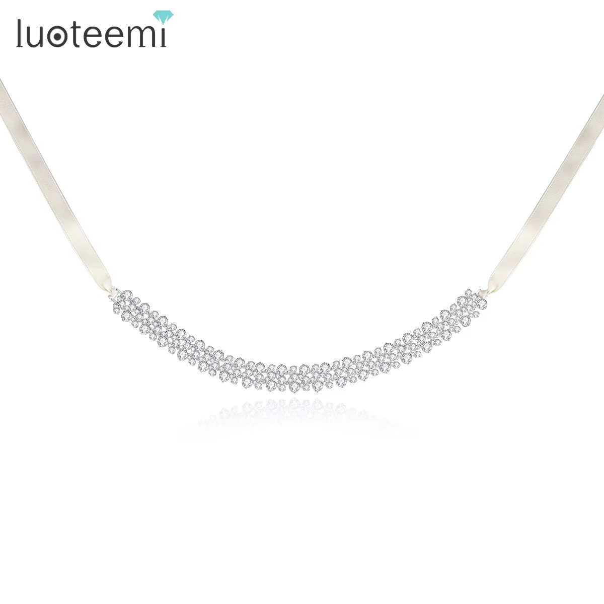 Layered Pendant Necklace Aesthetic - LUOTEEMI Choker Zirkonia Kubik Tiga Lapis