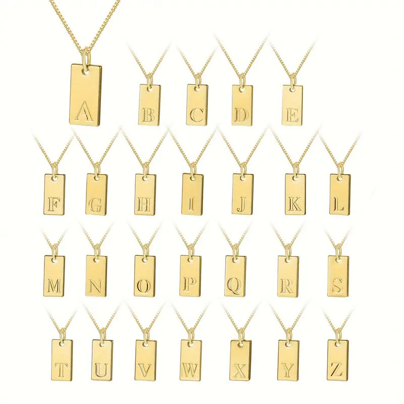 Initial Letter Necklace 18K Gold - Kalung liontin label huruf awal 26