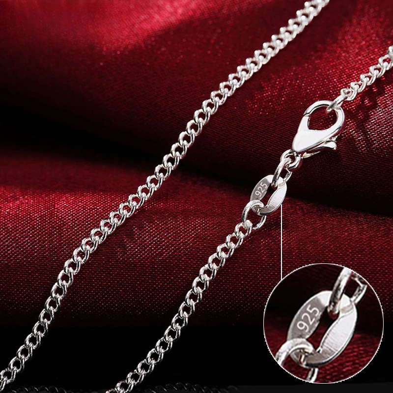 Cuban Link Chain 12Mm - 925 Sterling Silver 40-75cm panjang 2mm