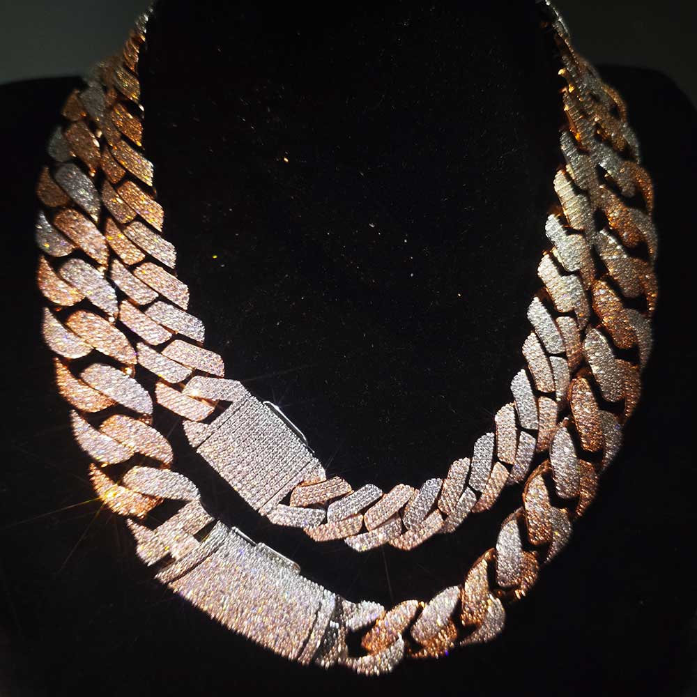 Cuban Link Chain 12Mm - Kalung Rantai Mosaik Dua Warna Nuoya