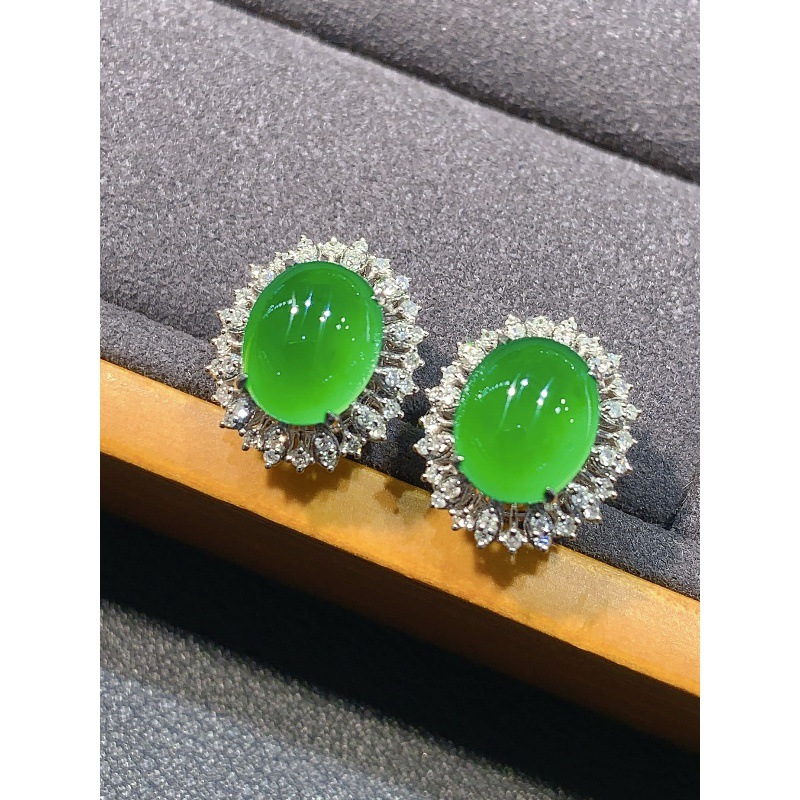 Anting-anting giok hijau jenis - Earrings ulasan dan harga