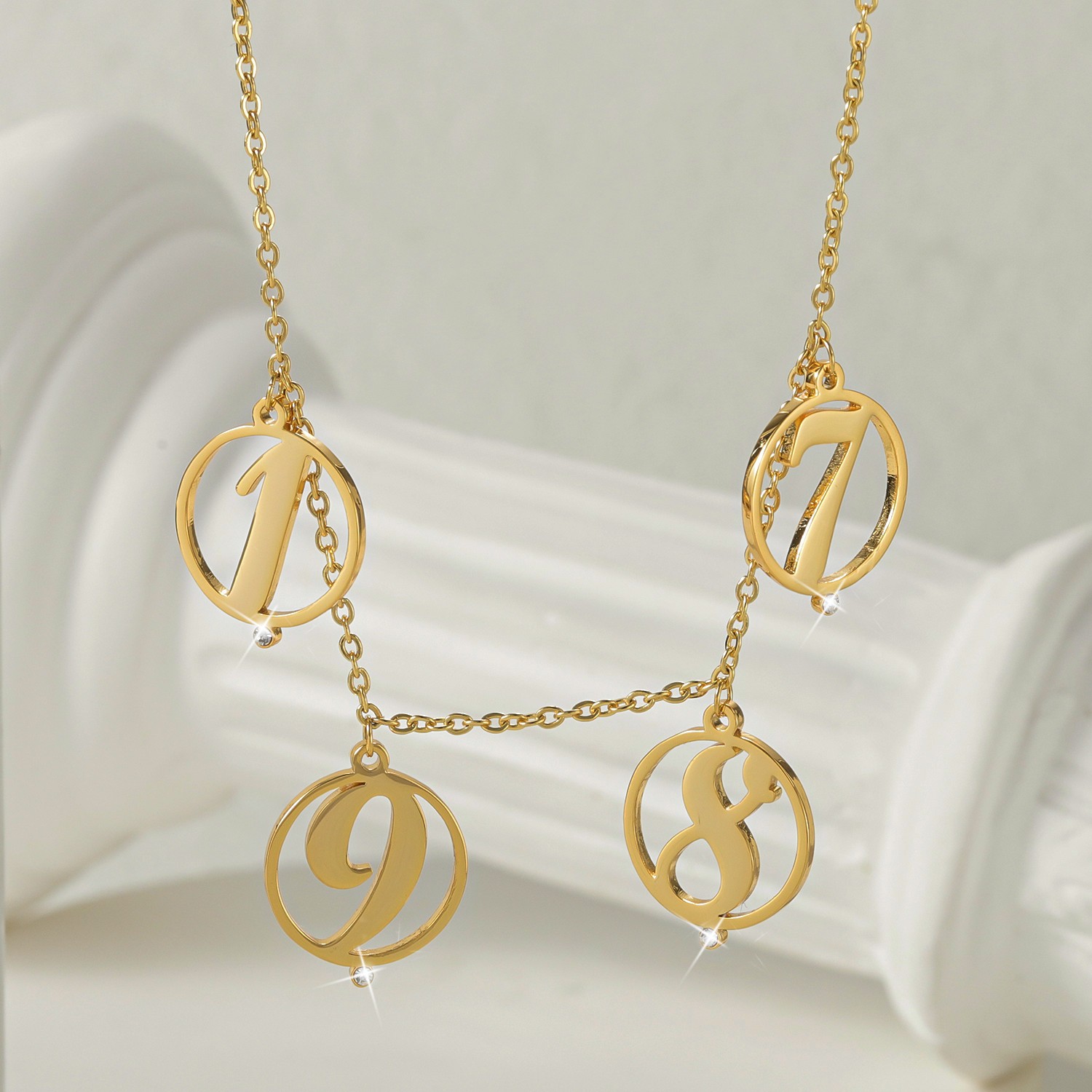 Kalung Halo Multi Initial Berl - Initial Letter Necklace 18K Gold ulasan dan harga
