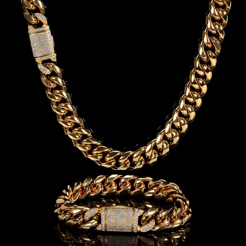Kalung Rantai Rantai Kuba Pria - Cuban Link Chain 12Mm ulasan dan harga