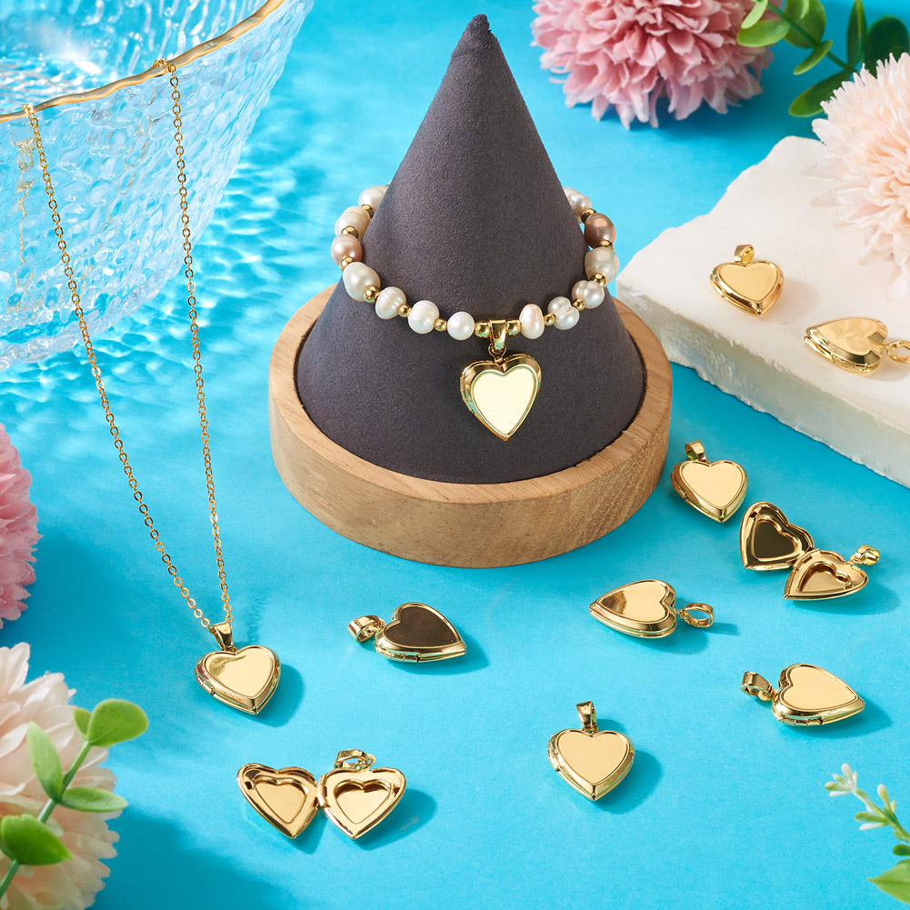 10 Buah Liontin Foto Bentuk Ha - Heart Locket Necklace Photo ulasan dan harga