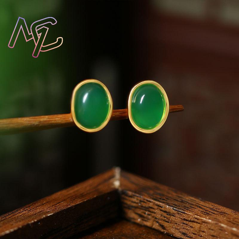 Anting Giok Hijau Alami Jimat  - Earrings ulasan dan harga