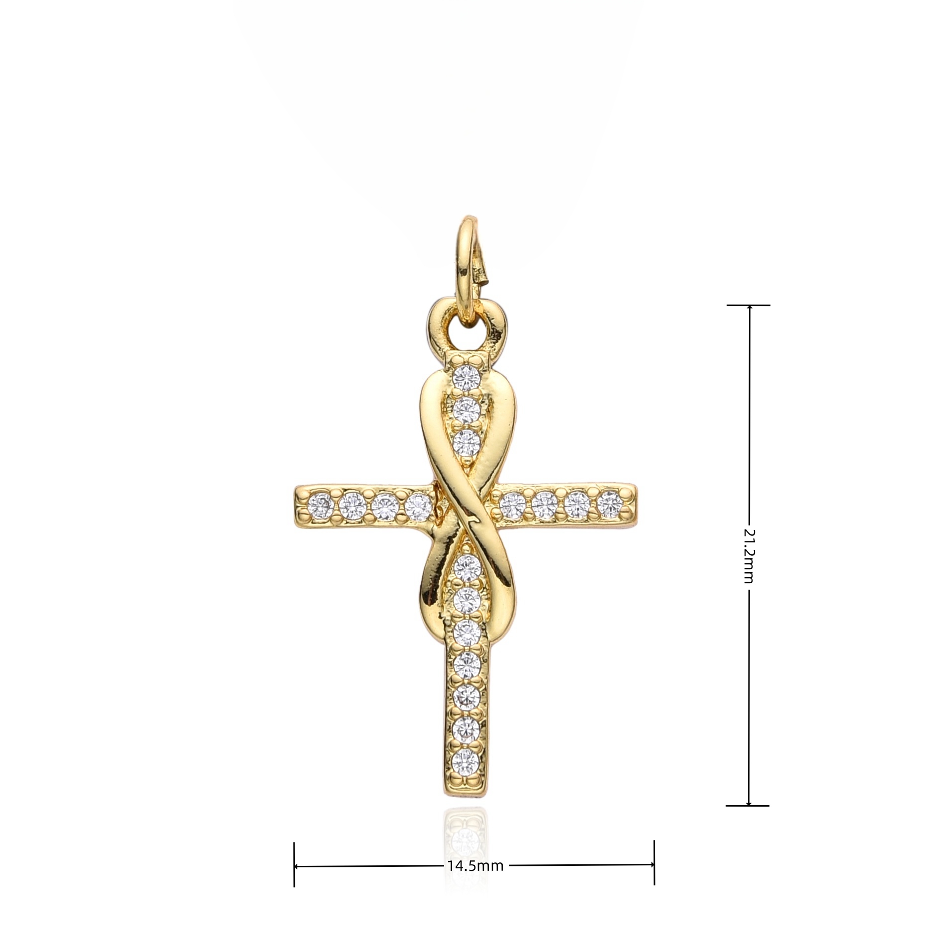 Liontin salib zirkon bertatahk - Cross Pendant Necklace Gold ulasan dan harga