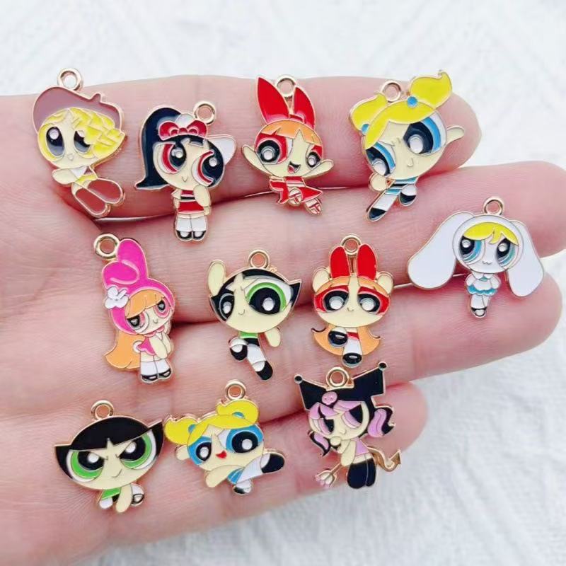 10 Buah Liontin Gadis Kartun B - Earrings ulasan dan harga