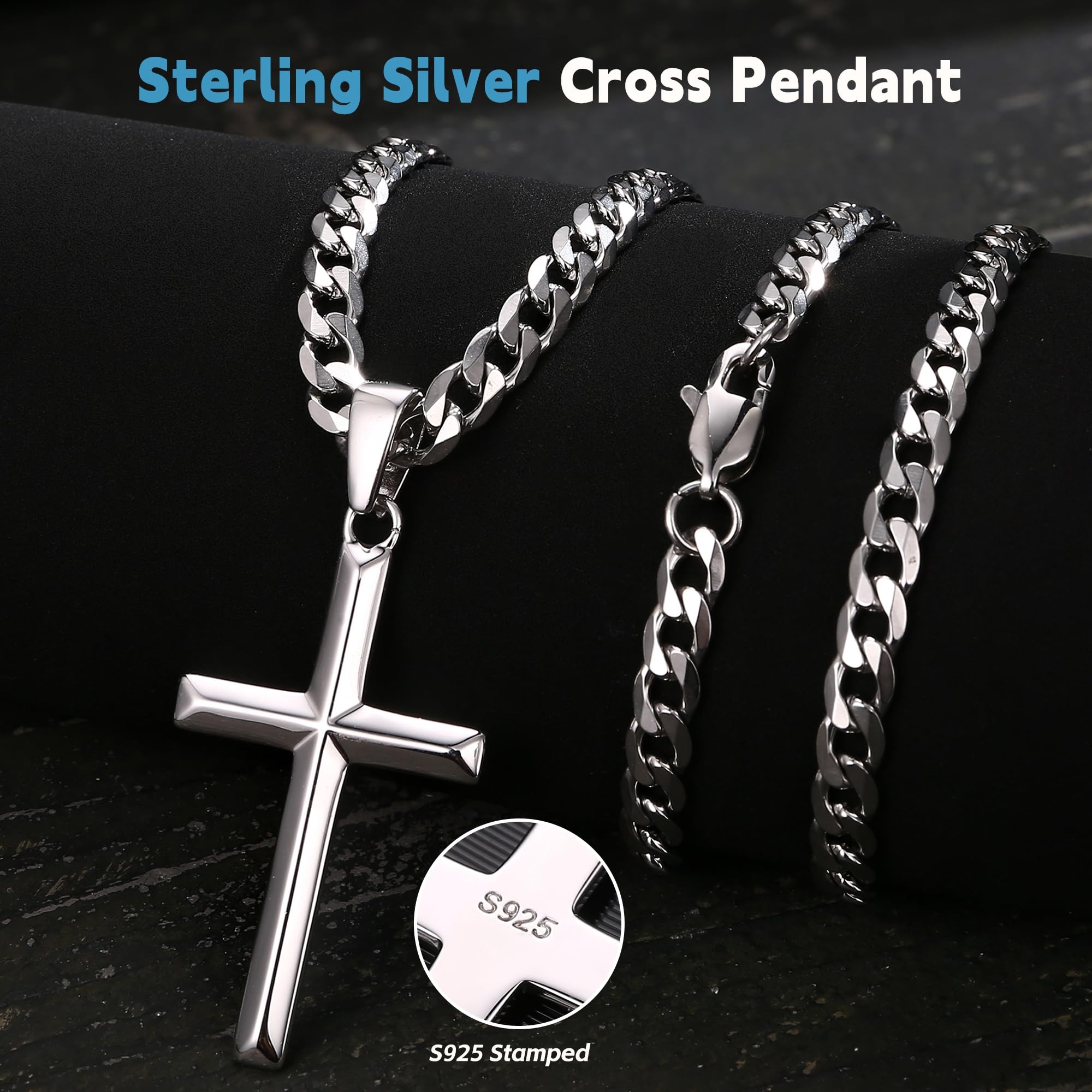 Fansilver 925 Kalung Salib Per - 925 Sterling Silver Chain Necklace Men ulasan dan harga