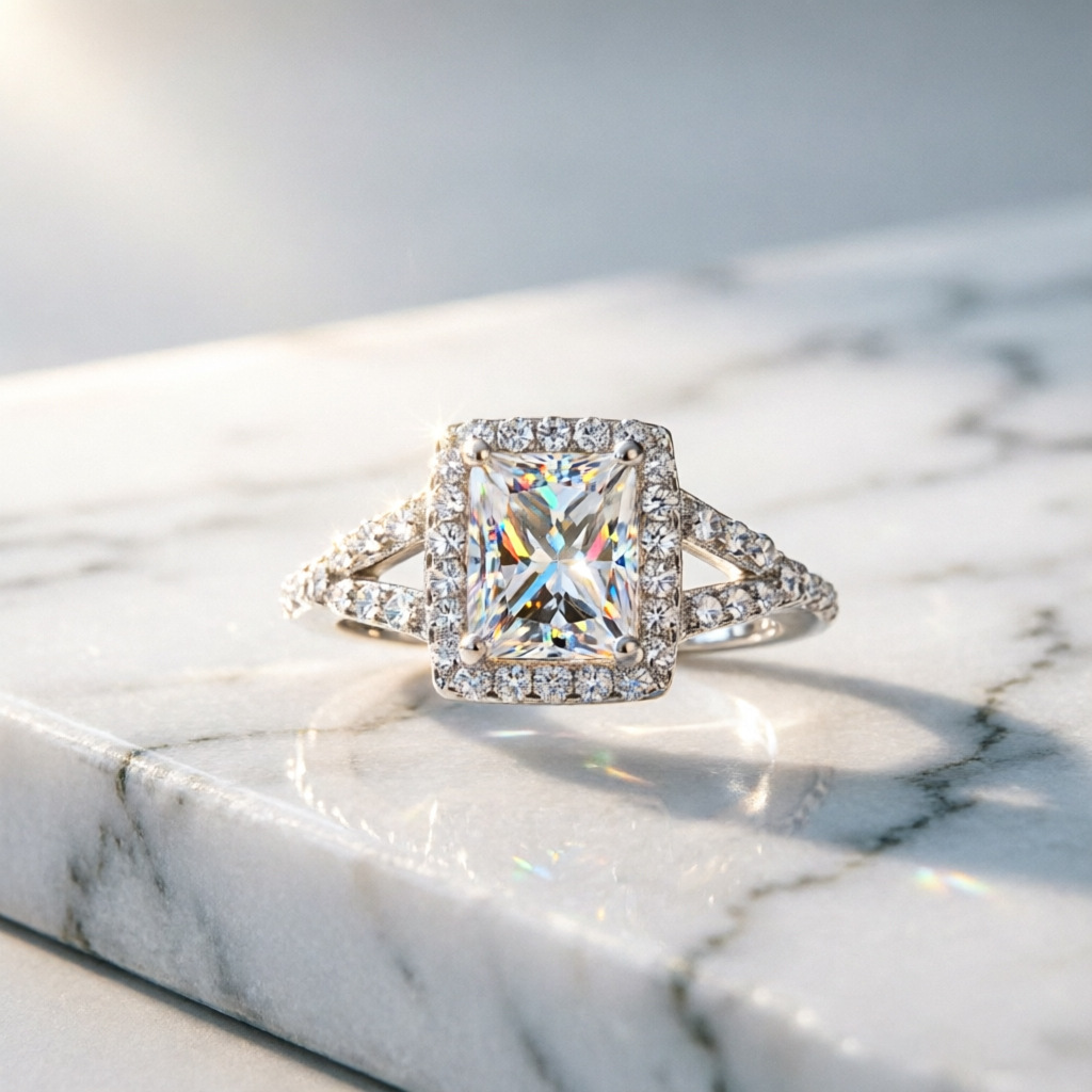 Cincin moissanite 1 karat berb - Moissanite Engagement Ring 1 Carat ulasan dan harga