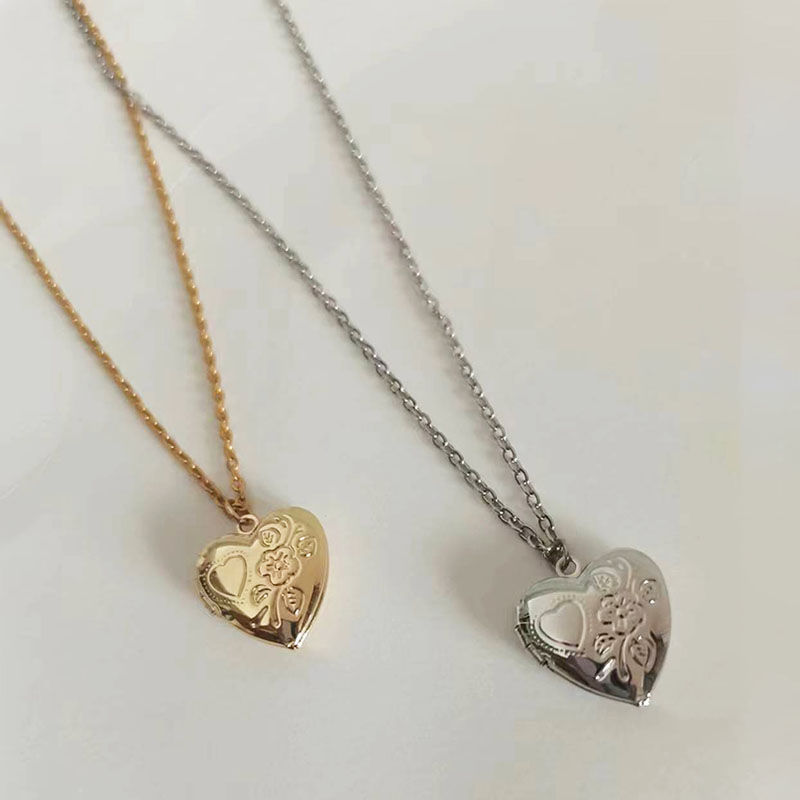 1 buah liontin Bingkai Foto 14 - Heart Locket Necklace Photo ulasan dan harga