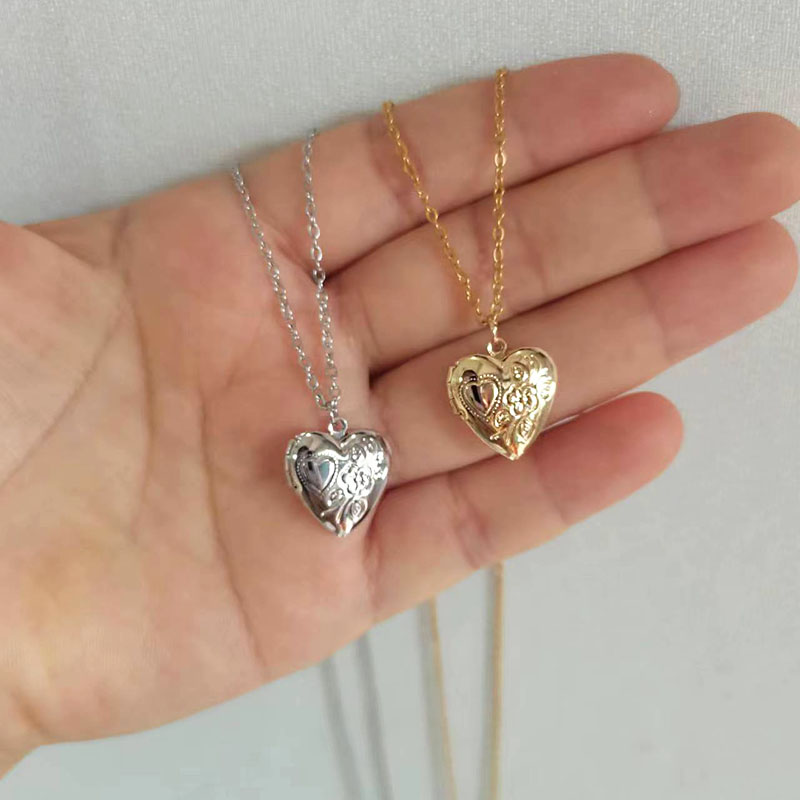 1 buah liontin Bingkai Foto 14 - Heart Locket Necklace Photo ulasan dan harga