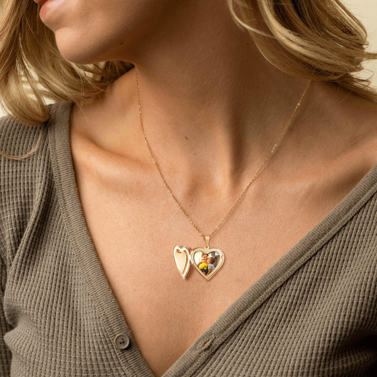 Perhiasan baja tahan karat lio - Heart Locket Necklace Photo ulasan dan harga