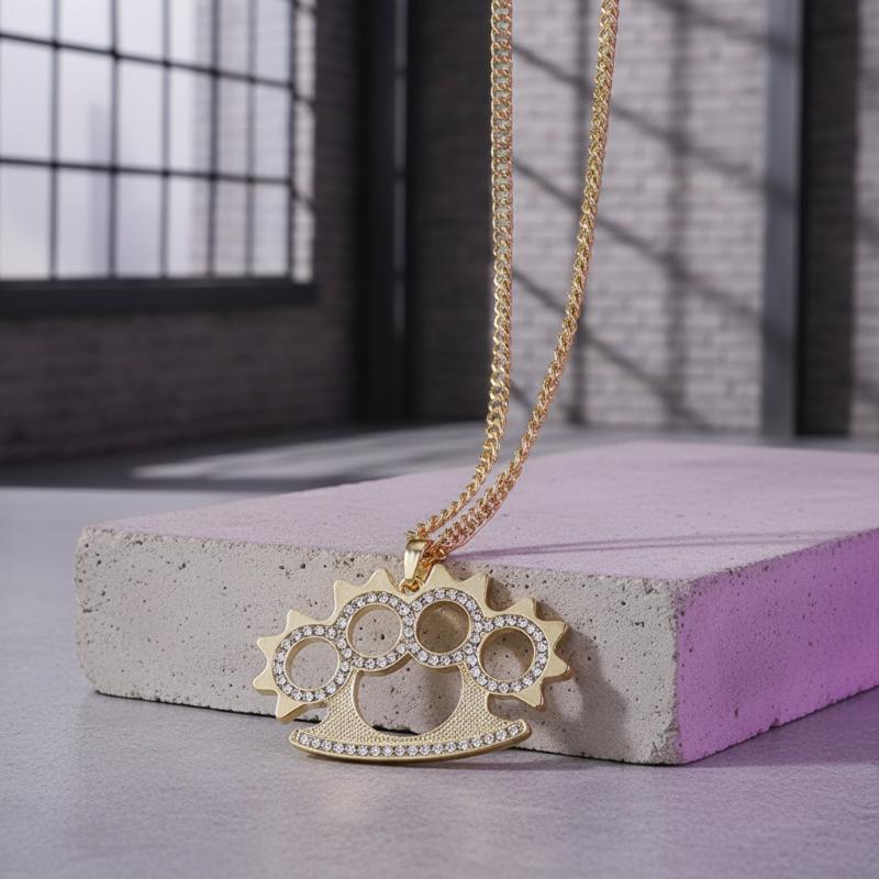 Kalung Liontin Baja Tahan Kara - Layered Pendant Necklace Aesthetic ulasan dan harga