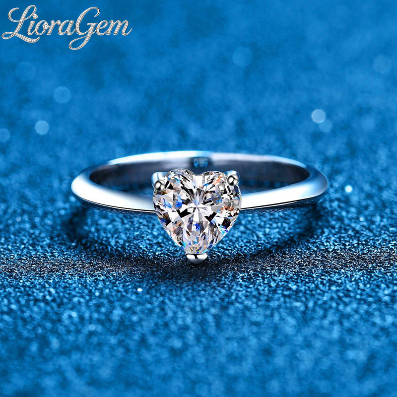 LioraGem Cincin Moissanite Ben - Moissanite Engagement Ring 1 Carat ulasan dan harga