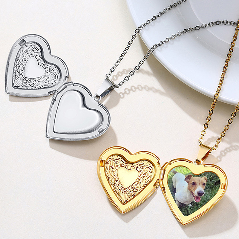 Kalung Liontin Personalisasi F - Heart Locket Necklace Photo ulasan dan harga