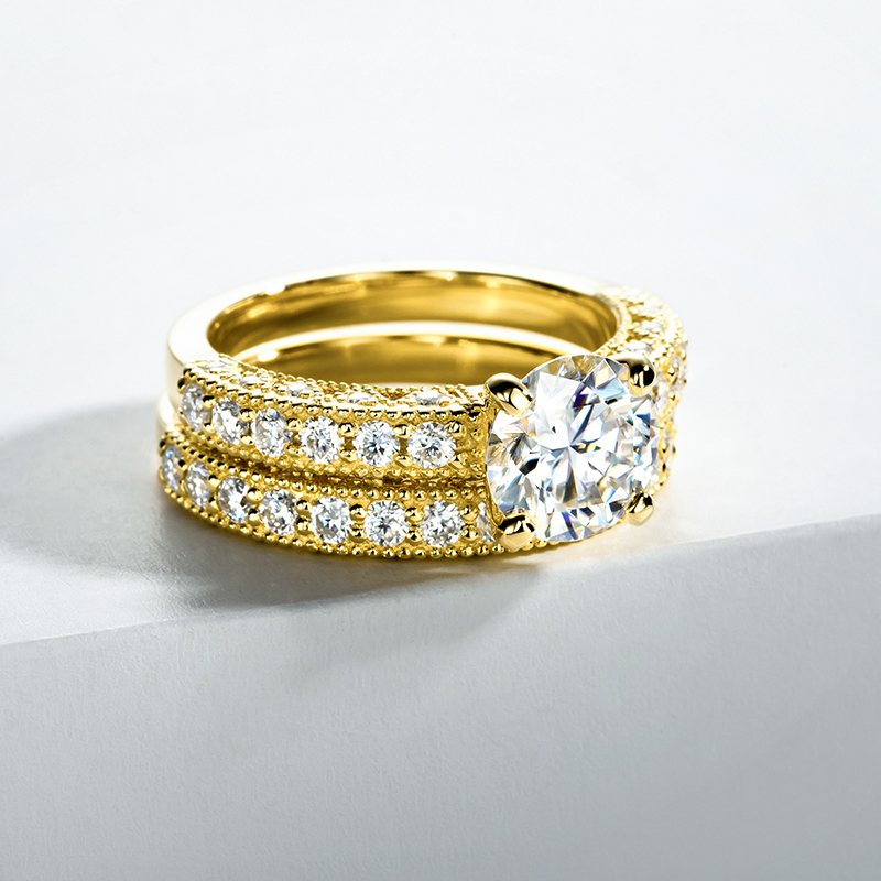 Set Cincin Untuk Wanita Perak  - Moissanite Engagement Ring 1 Carat ulasan dan harga