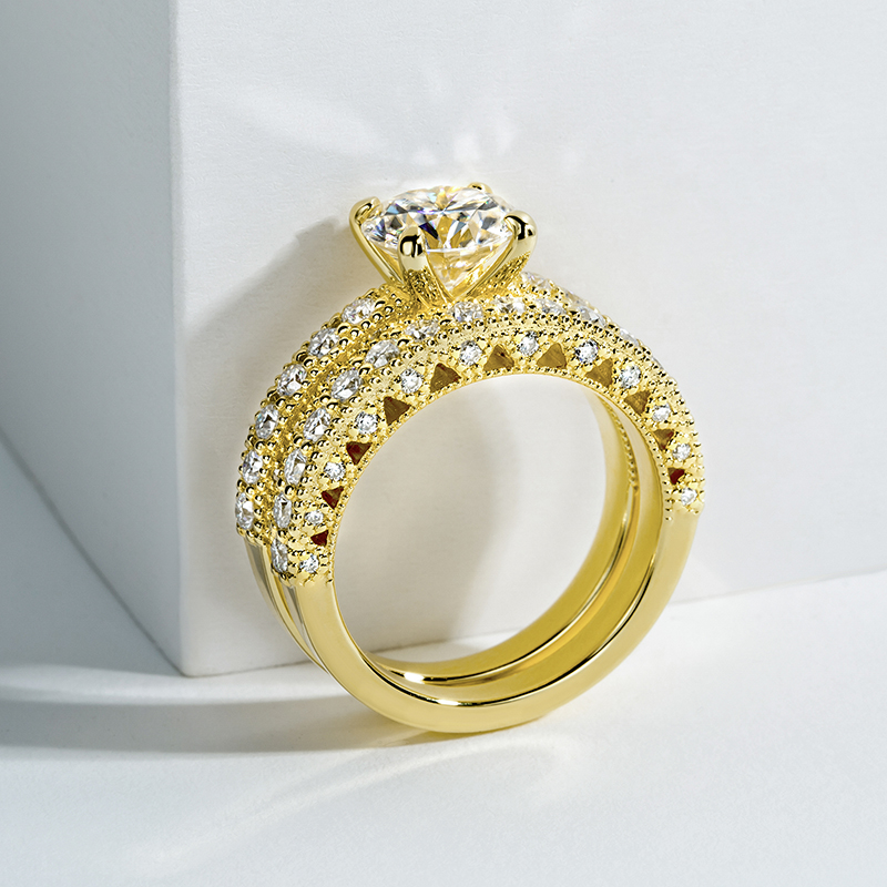 Set Cincin Untuk Wanita Perak  - Moissanite Engagement Ring 1 Carat ulasan dan harga