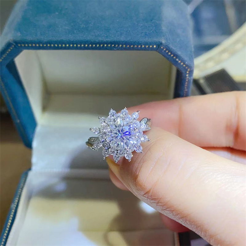 Cincin berlian moissanite plat - Moissanite Engagement Ring 1 Carat ulasan dan harga