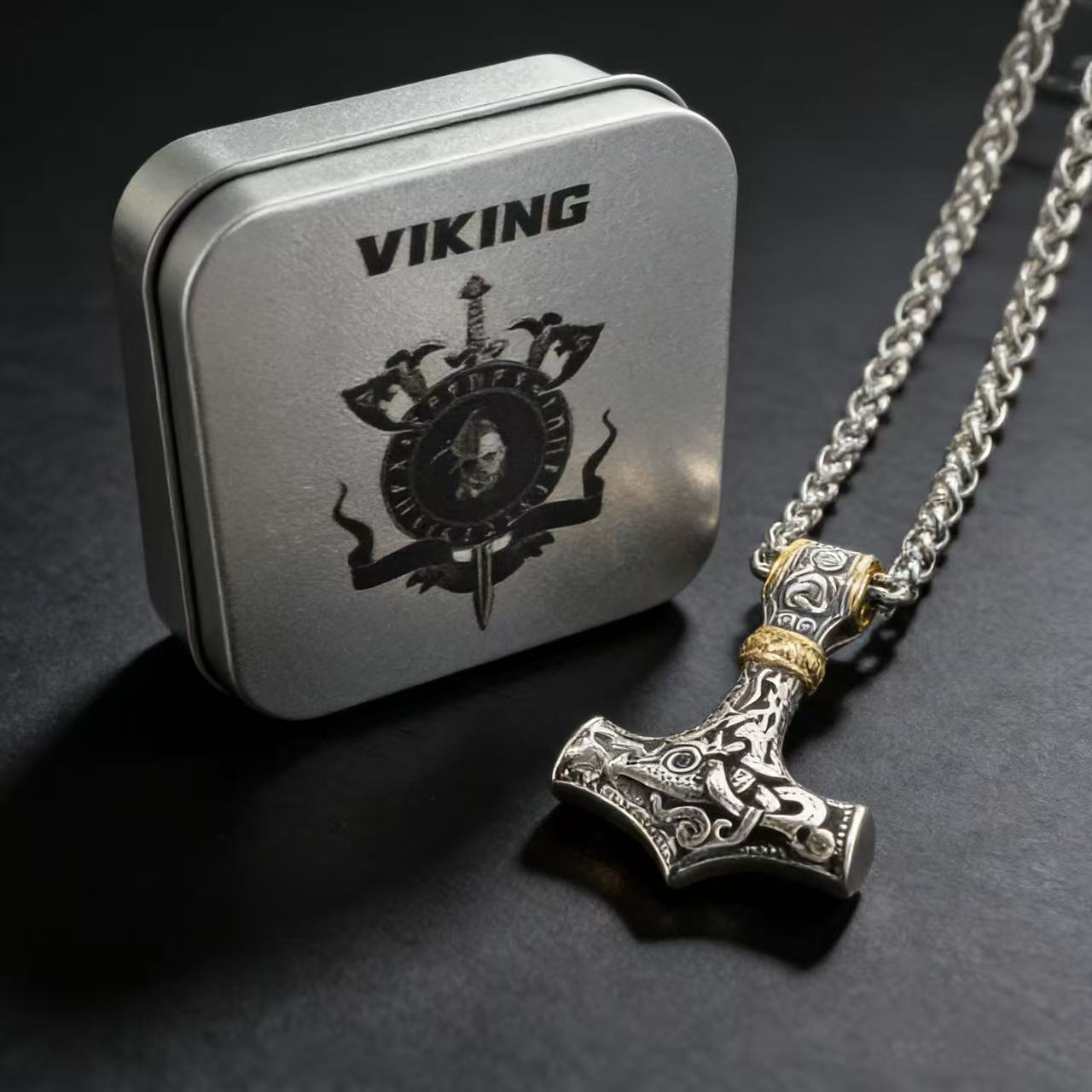 Kalung Rantai Liontin Rune Vik - Cuban Link Chain 12Mm ulasan dan harga