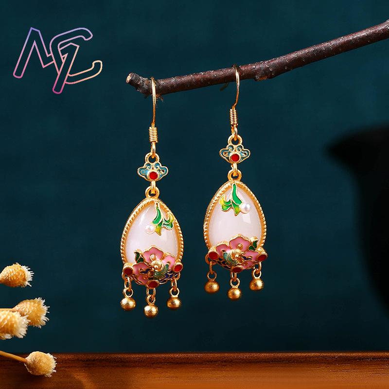 Anting Bunga Giok Alami Jimat  - Earrings ulasan dan harga