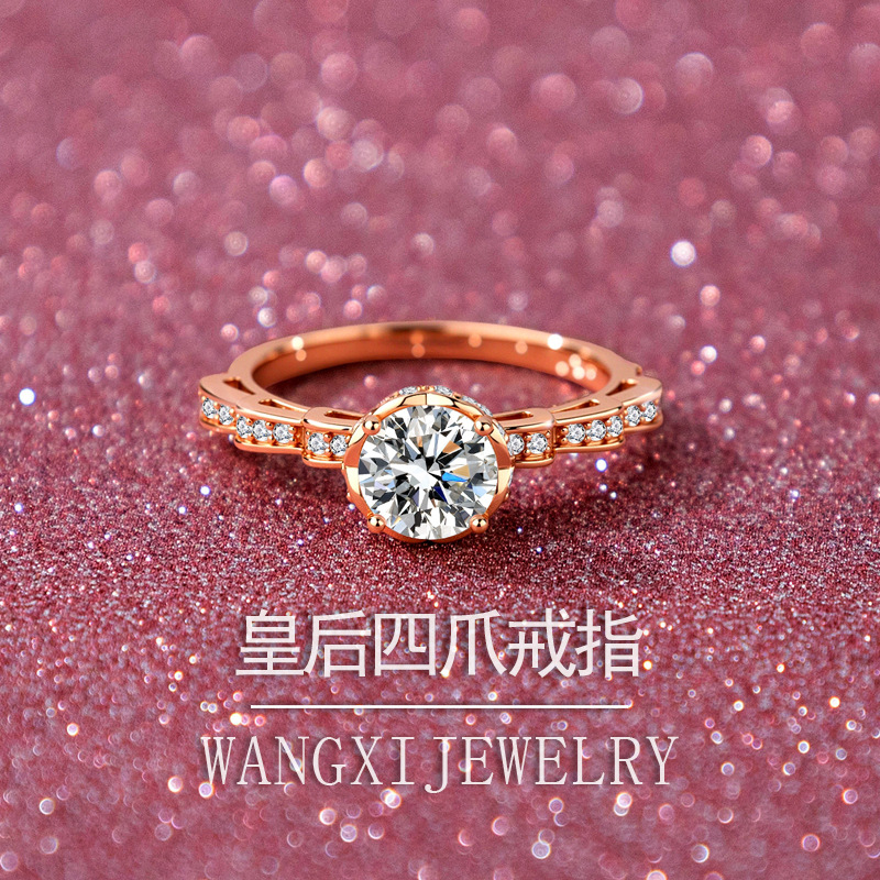 Hadiah Liburan Cincin Buket Em - Moissanite Engagement Ring 1 Carat ulasan dan harga