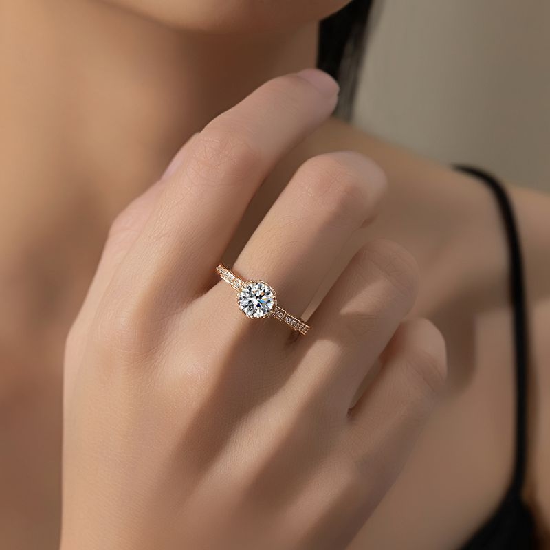 Hadiah Liburan Cincin Buket Em - Moissanite Engagement Ring 1 Carat ulasan dan harga