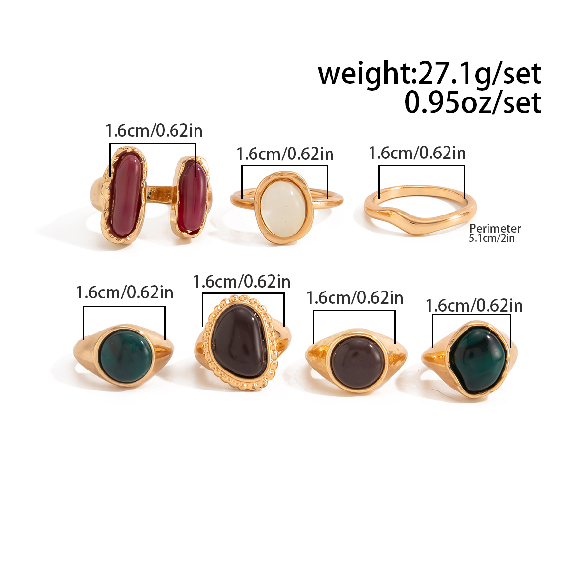 IngeSight.Z 7Pcs/Set Cincin Ja - Vintage Punk Knuckle Rings Set ulasan dan harga