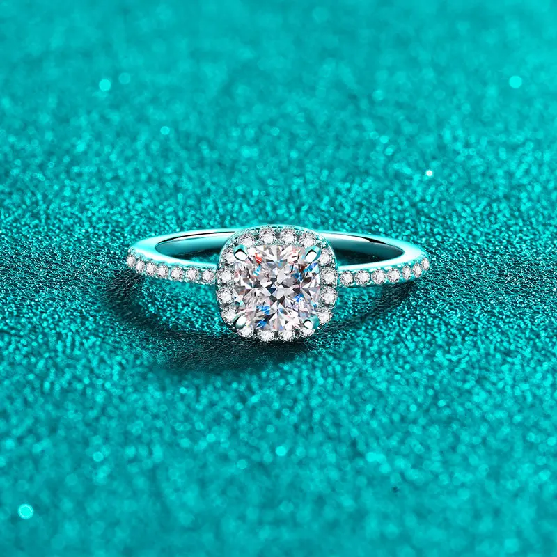 Cincin Moissanite Perak Sterli - Moissanite Engagement Ring 1 Carat ulasan dan harga