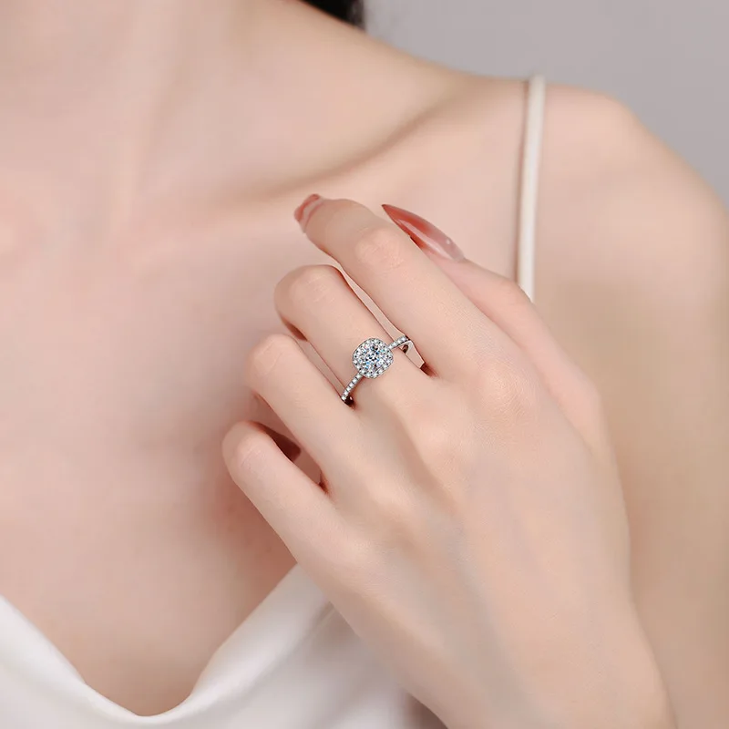 Cincin Moissanite Perak Sterli - Moissanite Engagement Ring 1 Carat ulasan dan harga