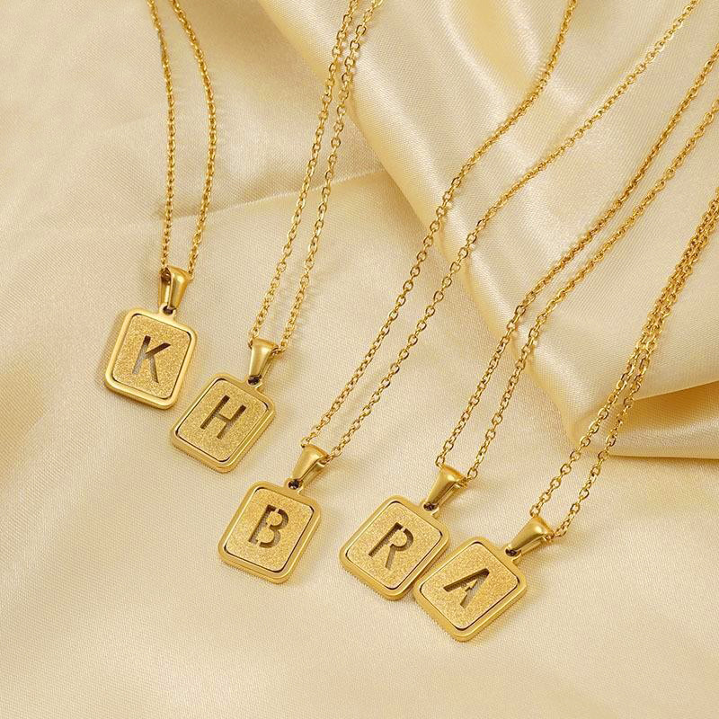 3 Buah/Tas Rantai Kualitas Tin - Initial Letter Necklace 18K Gold ulasan dan harga