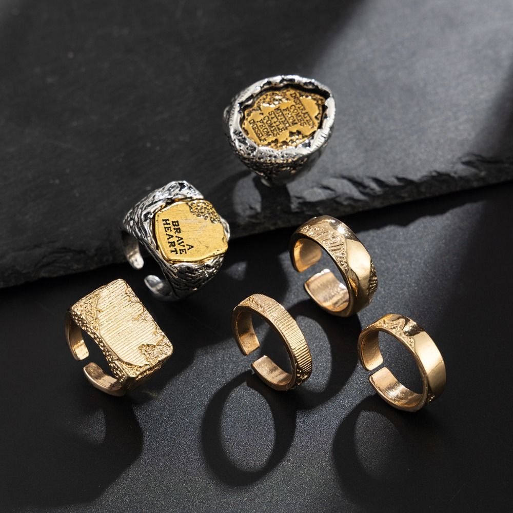 Set Cincin Jari 6 Buah/Set, Ci - Vintage Punk Knuckle Rings Set ulasan dan harga