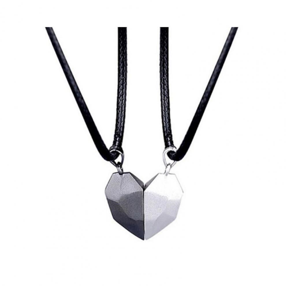 Kalung Liontin Hati Set Kalung - Magnetic Couple Matching Necklaces ulasan dan harga