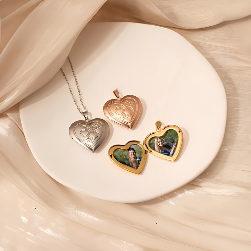 Kalung Foto 1/2 Ukuran Kustom, - Heart Locket Necklace Photo ulasan dan harga